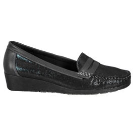 Comer Mocasines con estilo en la plataforma negro