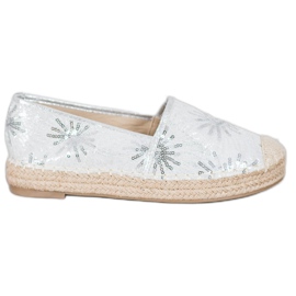 Best Shoes Alpargatas de lentejuelas gris