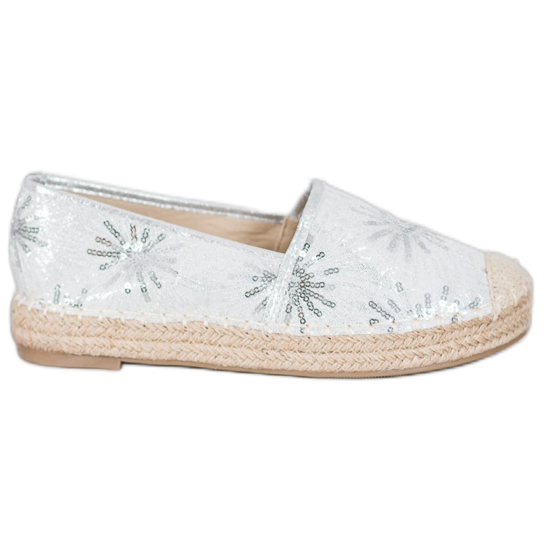 Best Shoes Alpargatas de lentejuelas gris