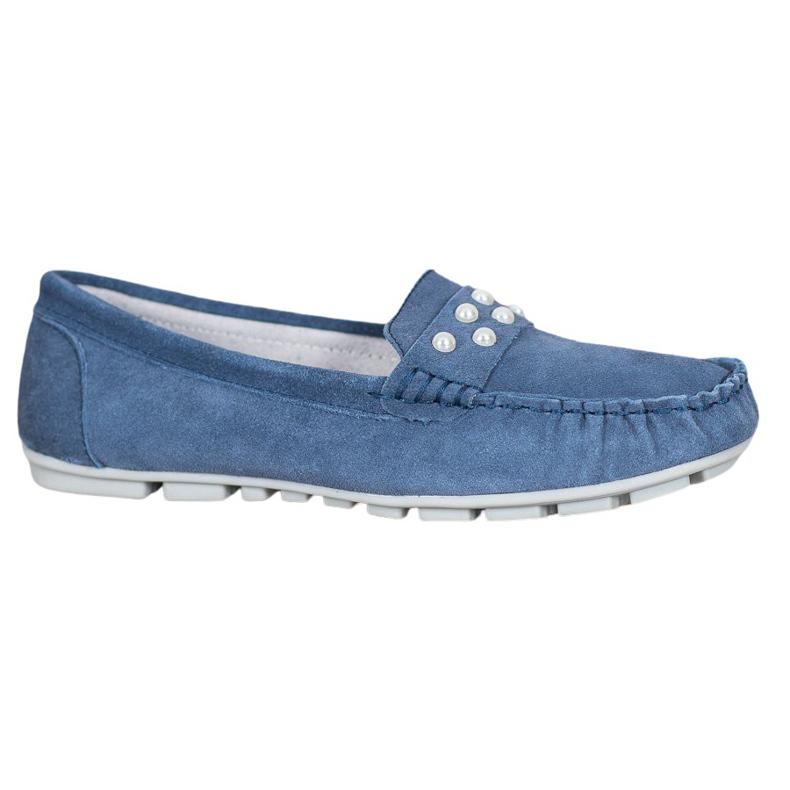 Filippo Mocasines de Piel con Perlas azul