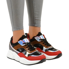 Zapatillas negras, zapatillas deportivas C9218 marrón negro rojo gris multicolor Zapatillas negras, zapatillas deportivas C9218 marrón negro rojo gris multicolor