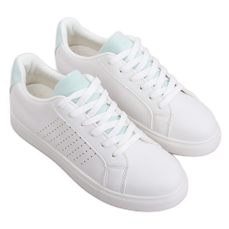 Zapatillas de mujer blancas WB807 WHITE / L.BLUE blanco