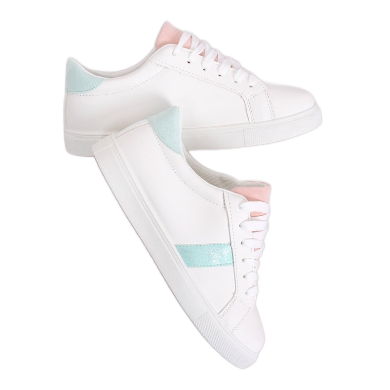 Zapatillas de mujer blancas WB811 WHITE / PINK blanco