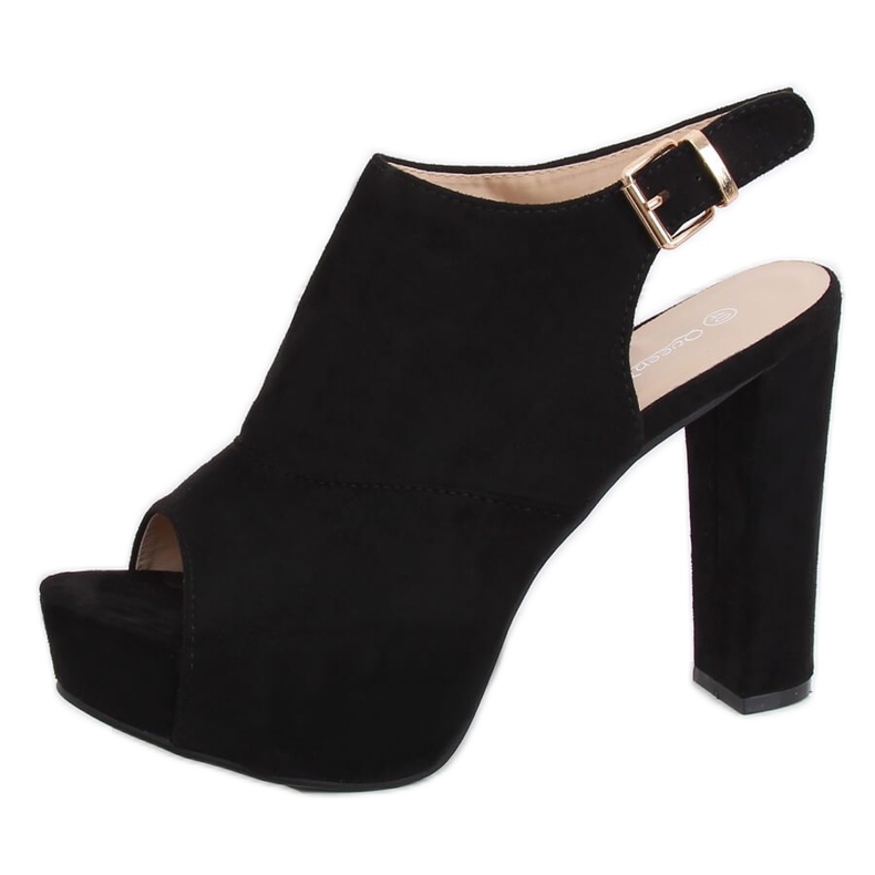 Black YL-0100 Sandalias negras con plataforma negro