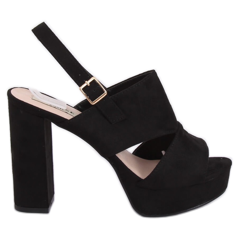 Sandalias negras en el poste 9R02 Negro Sandalias negras en el poste 9R02 Negro