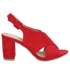 Sandalias de tacón rojo F1827 Rojo