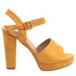 Sandalias de tacón alto miel 9R16 Amarillo
