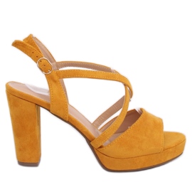 Sandalias tacones miel 9272 Amarillo