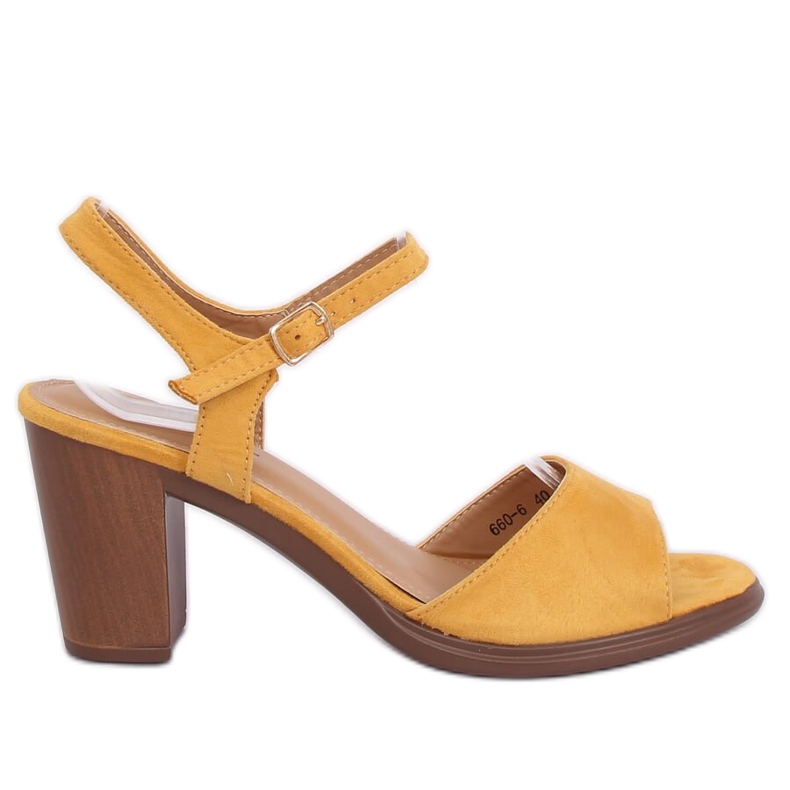 Sandalias de tacón miel 660-6 Amarillo Sandalias de tacón miel 660-6 Amarillo