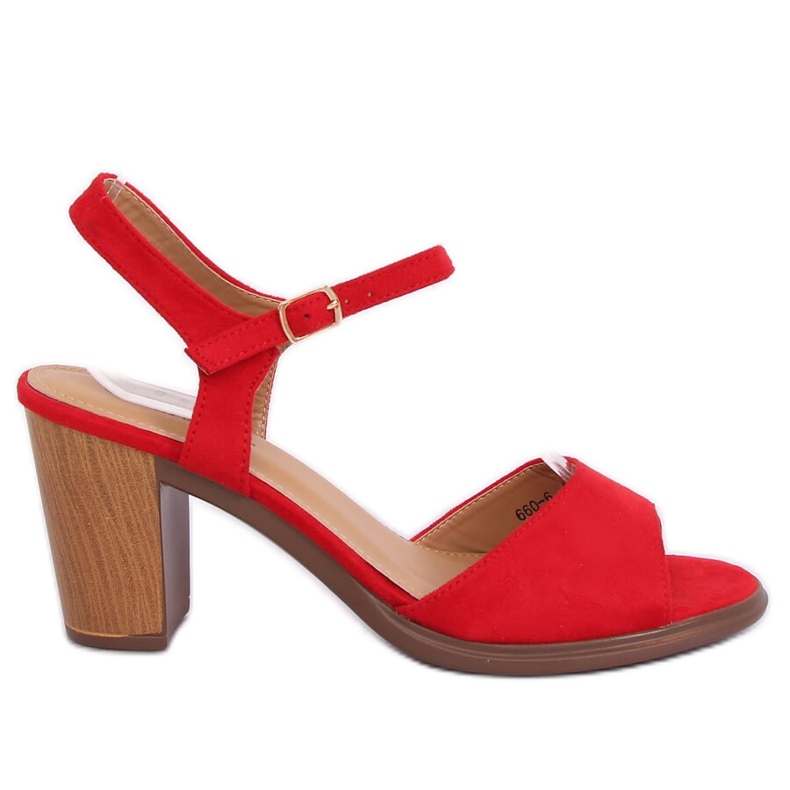 Sandalias de tacón rojas 660-6 Red rojo