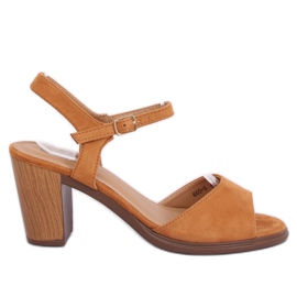 Sandalias tacones camel 660-6 Camel marrón multicolor