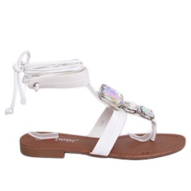 Chanclas con piedras blancas JH126P Blanco