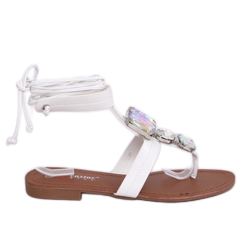 Chanclas con piedras blancas JH126P Blanco Chanclas con piedras blancas JH126P Blanco