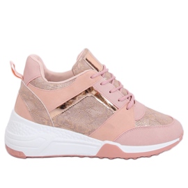 Deportivas cuña rosa YL-33 Champagne