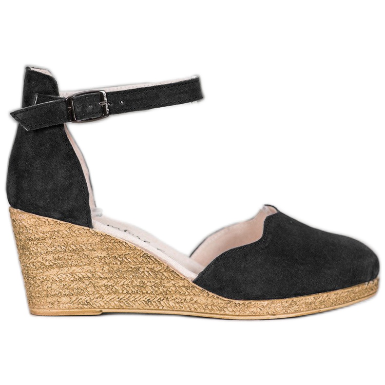 Filippo Zapatos de cuña de cuero negro