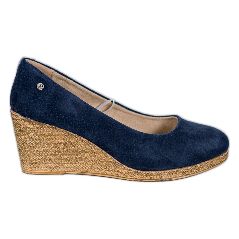 Filippo Zapatos de tacón de cuña de cuero azul