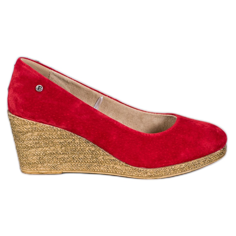 Filippo Zapatos de tacón de cuña de cuero rojo