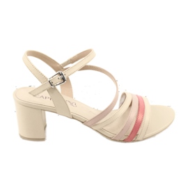 Sandalias mujer Caprice de piel beige dorado