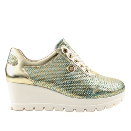 Zapatos deportivos Golden Trendy con cuña JFL663-5 dorado