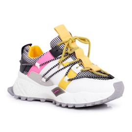 SEA Calzado deportivo blanco LA91 para mujer negro multicolor amarillo