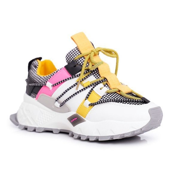 SEA Calzado deportivo blanco LA91 para mujer negro multicolor amarillo