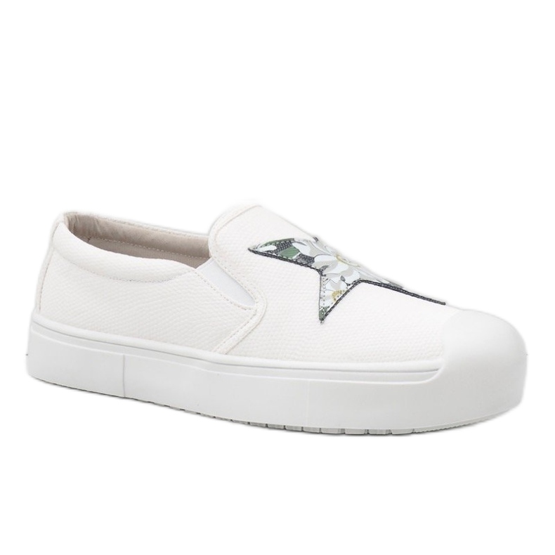 Zapatillas slip-on blancas con estrella JT28-41 blanco Zapatillas slip-on blancas con estrella JT28-41 blanco