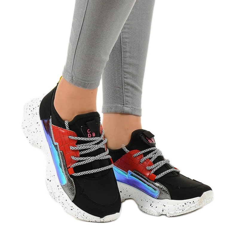 Zapatillas negras decoradas con HL-03 negro Zapatillas negras decoradas con HL-03 negro