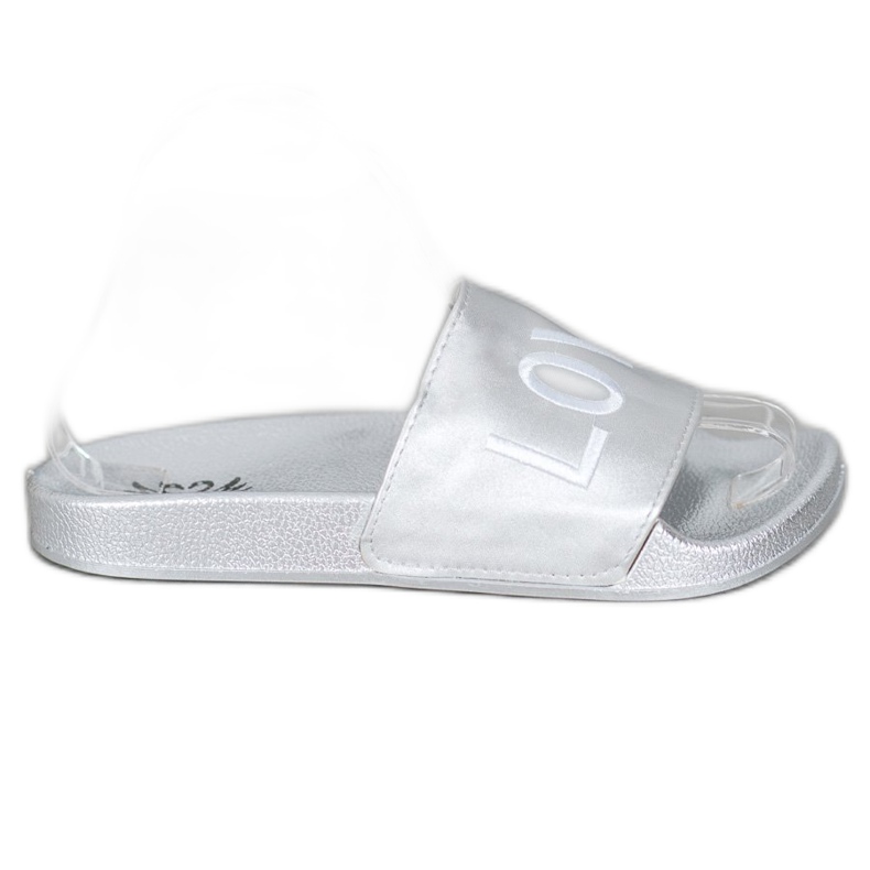 Small Swan LOVE &amp; HATE Zapatillas de piel ecológica plata