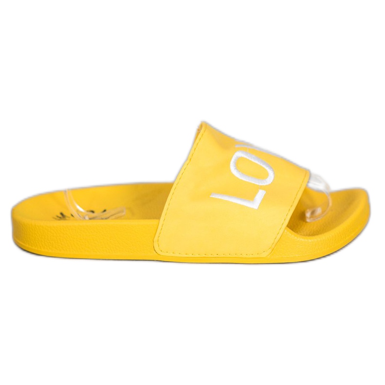 Small Swan LOVE &amp; HATE Zapatillas de piel ecológica amarillo