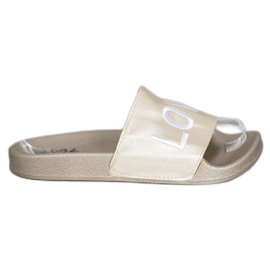 Small Swan LOVE &amp; HATE Zapatillas de piel ecológica dorado