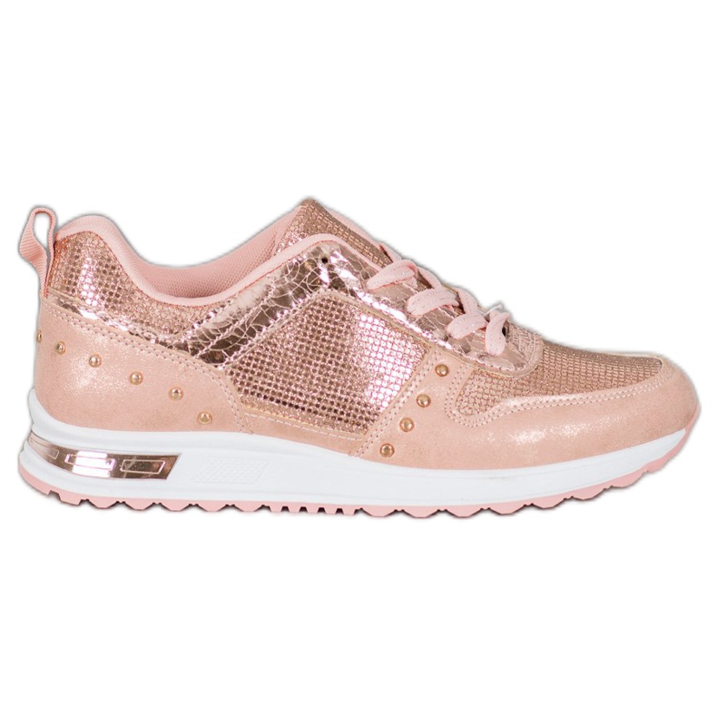 Emaks Zapatillas brillantes en la plataforma rosado amarillo