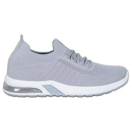 SHELOVET Zapatos textiles grises en la plataforma