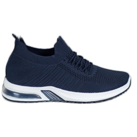 SHELOVET Zapatos de tela azul marino en la plataforma