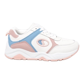 Zapatos deportivos blancos de moda BO-186 rosa