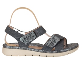 Sandalias Velcro VINCEZA negro gris