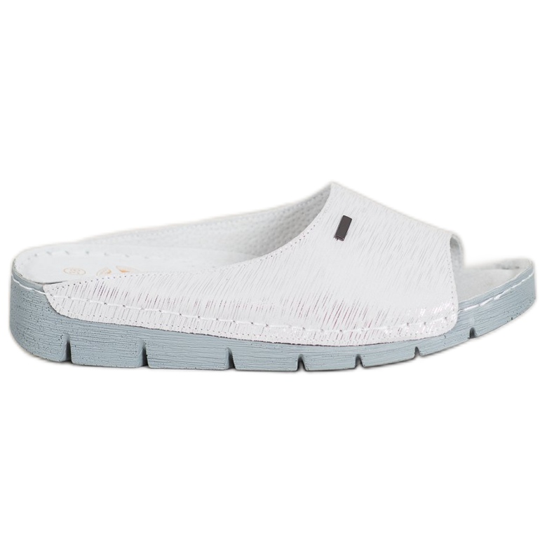 Goodin Cómodas pantuflas de cuero gris