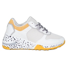 SHELOVET Zapatillas con malla blanco