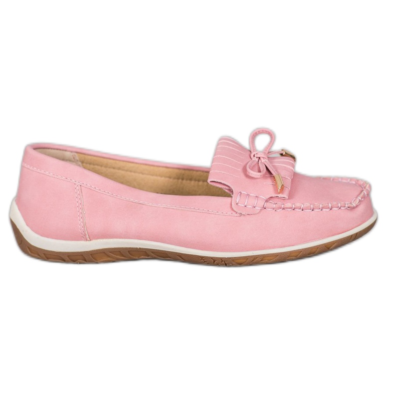SHELOVET Mocasines de cuero ecológico rosa rosado