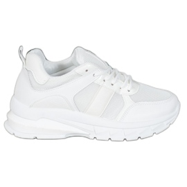 SHELOVET Zapatillas con estilo con malla blanco