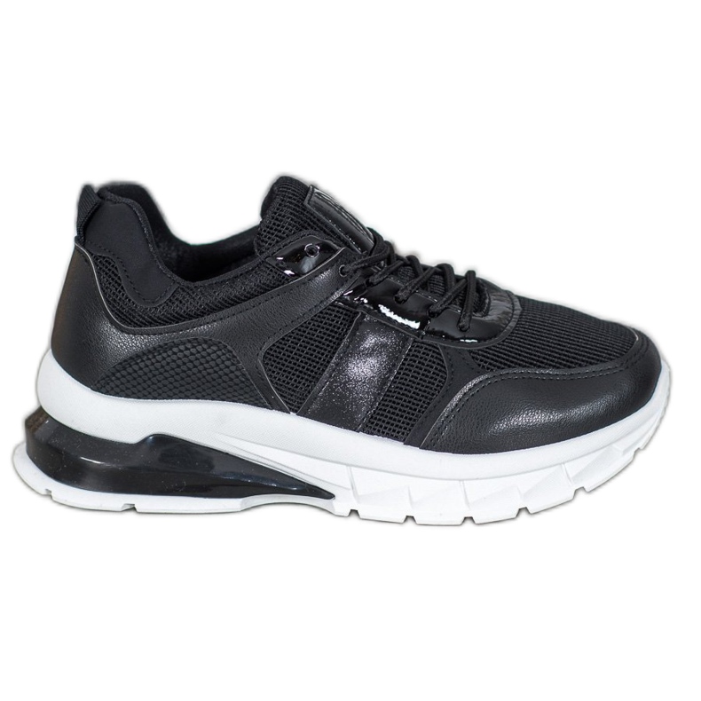 SHELOVET Zapatillas con estilo con malla negro SHELOVET Zapatillas con estilo con malla negro