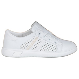 SHELOVET Zapatos deportivos blancos con purpurina