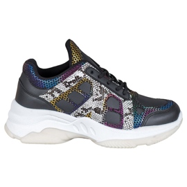 Bona Zapatillas con inserciones de colores negro multicolor