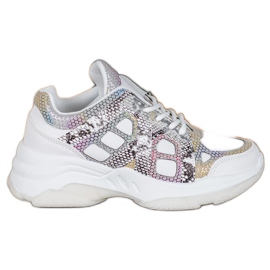 Bona Zapatillas con inserciones de colores blanco multicolor