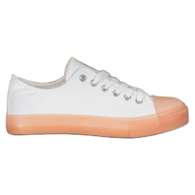 SHELOVET Zapatillas con suela colorida blanco