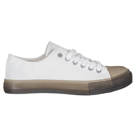SHELOVET Zapatillas con suela colorida blanco