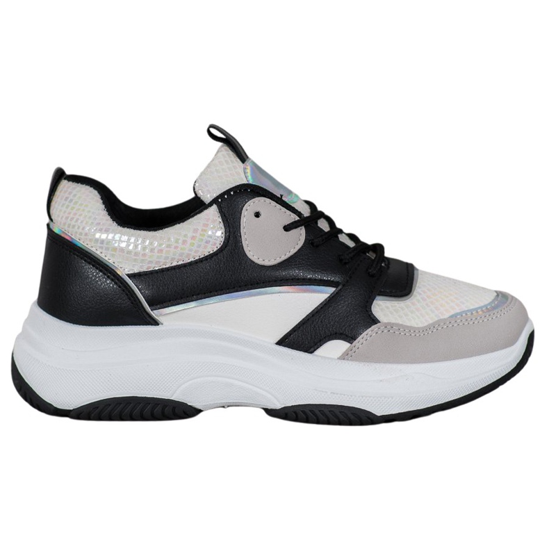 Ideal Shoes Zapatillas de plataforma casual negro multicolor amarillo