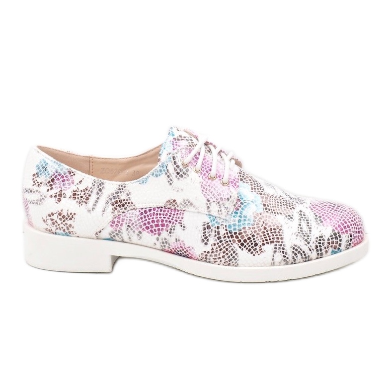 Zapatos de jazz blancos clásicos con flores ZQ629-3