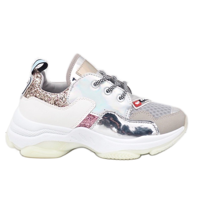 Zapatillas deportivas plateadas con estilo B0-206 gris multicolor
