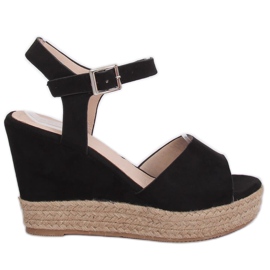 Negro Sandalias con tacón de cuña 9R195 Negro
