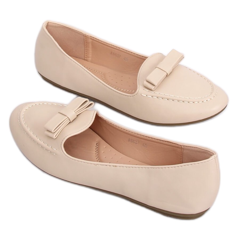 Mocasines de mujer beige A8637 Beige